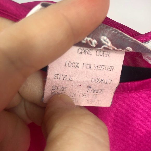 Vintage Sleep Shirt Dress Nightie Magenta Large - Picture 6 of 6